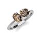 3 - Tanya Oval & Cushion Shape Smoky Quartz 2 Stone Duo Ring 