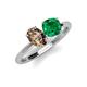 3 - Tanya Oval Shape Smoky Quartz & Cushion Shape Emerald 2 Stone Duo Ring 