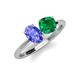 3 - Tanya Oval Shape Tanzanite & Cushion Shape Emerald 2 Stone Duo Ring 