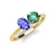 3 - Tanya Oval Shape Tanzanite & Cushion Shape Lab Created Alexandrite 2 Stone Duo Ring 