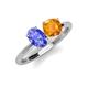 3 - Tanya Oval Shape Tanzanite & Cushion Shape Citrine 2 Stone Duo Ring 