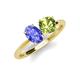 3 - Tanya Oval Shape Tanzanite & Cushion Shape Peridot 2 Stone Duo Ring 