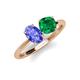 3 - Tanya Oval Shape Tanzanite & Cushion Shape Emerald 2 Stone Duo Ring 