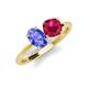 3 - Tanya Oval Shape Tanzanite & Cushion Shape Ruby 2 Stone Duo Ring 