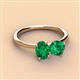 3 - Tanya Oval & Cushion Shape Emerald 2 Stone Duo Ring 