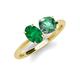 3 - Tanya Oval Shape Emerald & Cushion Shape Lab Created Alexandrite 2 Stone Duo Ring 
