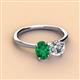 3 - Tanya Oval Shape Emerald & Cushion Shape GIA Certified Diamond 2 Stone Duo Ring 