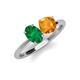 3 - Tanya Oval Shape Emerald & Cushion Shape Citrine 2 Stone Duo Ring 