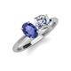 3 - Tanya Oval Shape Iolite & Cushion Shape GIA Certified Diamond 2 Stone Duo Ring 