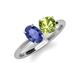 3 - Tanya Oval Shape Iolite & Cushion Shape Peridot 2 Stone Duo Ring 