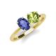 3 - Tanya Oval Shape Iolite & Cushion Shape Peridot 2 Stone Duo Ring 