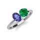 3 - Tanya Oval Shape Iolite & Cushion Shape Emerald 2 Stone Duo Ring 