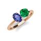 3 - Tanya Oval Shape Iolite & Cushion Shape Emerald 2 Stone Duo Ring 