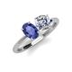 3 - Tanya Oval Shape Iolite & Cushion Shape Forever Brilliant Moissanite 2 Stone Duo Ring 