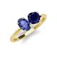 3 - Tanya Oval Shape Iolite & Cushion Shape Blue Sapphire 2 Stone Duo Ring 