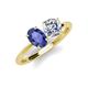 3 - Tanya Oval Shape Iolite & Cushion Shape GIA Certified Diamond 2 Stone Duo Ring 