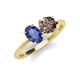 3 - Tanya Oval Shape Iolite & Cushion Shape Smoky Quartz 2 Stone Duo Ring 