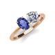 3 - Tanya Oval Shape Iolite & Cushion Shape Forever One Moissanite 2 Stone Duo Ring 