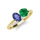 3 - Tanya Oval Shape Iolite & Cushion Shape Emerald 2 Stone Duo Ring 