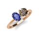 3 - Tanya Oval Shape Iolite & Cushion Shape Smoky Quartz 2 Stone Duo Ring 