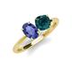 3 - Tanya Oval Shape Iolite & Cushion Shape London Blue Topaz 2 Stone Duo Ring 