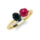 3 - Tanya Oval Shape London Blue Topaz & Cushion Shape Ruby 2 Stone Duo Ring 