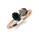 3 - Tanya Oval Shape London Blue Topaz & Cushion Shape Smoky Quartz 2 Stone Duo Ring 