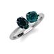 3 - Tanya Oval & Cushion Shape London Blue Topaz 2 Stone Duo Ring 