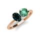 3 - Tanya Oval Shape London Blue Topaz & Cushion Shape Lab Created Alexandrite 2 Stone Duo Ring 