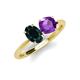 3 - Tanya Oval Shape London Blue Topaz & Cushion Shape Amethyst 2 Stone Duo Ring 