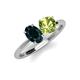 3 - Tanya Oval Shape London Blue Topaz & Cushion Shape Peridot 2 Stone Duo Ring 