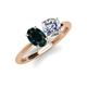 3 - Tanya Oval Shape London Blue Topaz & Cushion Shape Forever Brilliant Moissanite 2 Stone Duo Ring 