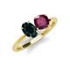 3 - Tanya Oval Shape London Blue Topaz & Cushion Shape Rhodolite Garnet 2 Stone Duo Ring 