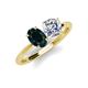 3 - Tanya Oval Shape London Blue Topaz & Cushion Shape GIA Certified Diamond 2 Stone Duo Ring 