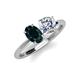 3 - Tanya Oval Shape London Blue Topaz & Cushion Shape IGI Certified Lab Grown Diamond 2 Stone Duo Ring 