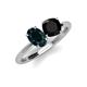 3 - Tanya Oval Shape London Blue Topaz & Cushion Shape Black Onyx 2 Stone Duo Ring 