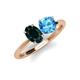 3 - Tanya Oval Shape London Blue Topaz & Cushion Shape Blue Topaz 2 Stone Duo Ring 