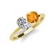 3 - Tanya Oval Shape Forever Brilliant Moissanite & Cushion Shape Citrine 2 Stone Duo Ring 