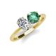 3 - Tanya Oval Shape Forever One Moissanite & Cushion Shape Lab Created Alexandrite 2 Stone Duo Ring 