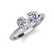 3 - Tanya Oval Shape Forever Brilliant Moissanite & Cushion Shape IGI Certified Lab Grown Diamond 2 Stone Duo Ring 
