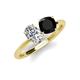 3 - Tanya Oval Shape Forever One Moissanite & Cushion Shape Black Onyx 2 Stone Duo Ring 