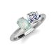 3 - Tanya Oval Shape Opal & Cushion Shape GIA Certified Diamond 2 Stone Duo Ring 