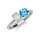3 - Tanya Oval Shape Opal & Cushion Shape Blue Topaz 2 Stone Duo Ring 