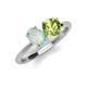 3 - Tanya Oval Shape Opal & Cushion Shape Peridot 2 Stone Duo Ring 