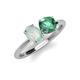 3 - Tanya Oval Shape Opal & Cushion Shape Lab Created Alexandrite 2 Stone Duo Ring 