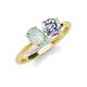 3 - Tanya Oval Shape Opal & Cushion Shape Forever Brilliant Moissanite 2 Stone Duo Ring 