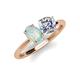 3 - Tanya Oval Shape Opal & Cushion Shape Forever Brilliant Moissanite 2 Stone Duo Ring 