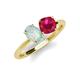 3 - Tanya Oval Shape Opal & Cushion Shape Ruby 2 Stone Duo Ring 