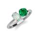 3 - Tanya Oval Shape Opal & Cushion Shape Emerald 2 Stone Duo Ring 