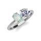 3 - Tanya Oval Shape Opal & Cushion Shape Forever One Moissanite 2 Stone Duo Ring 